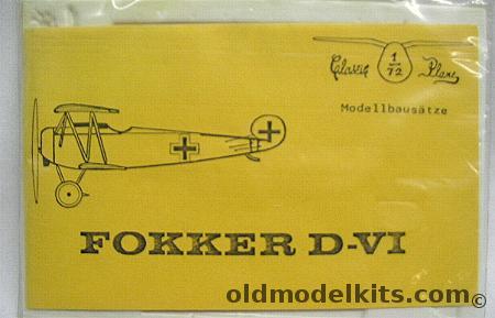 Classic Plane 1/72 Fokker D-VI D.VI DVI- Bagged plastic model kit